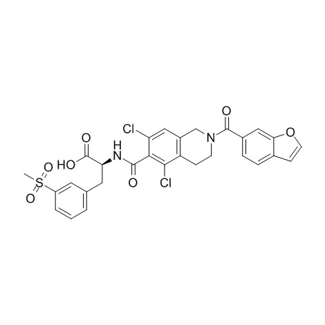 N-[[2-(6-Benzofuranylcarbonyl)-5,7-dichlor-1,2,3,4-tetrahydro-6-isoquinolinyl]carbonyl]-3-(methylsulfonyl)-L-phenylalanin